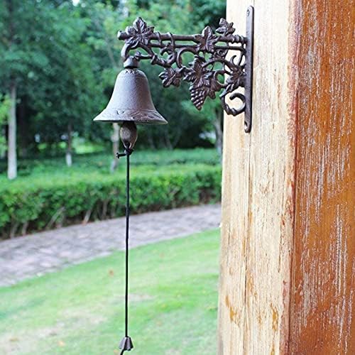 Sino de jantar de ferro fundido vintage jtyx como sino de sino de porta de entrada de campainha externa ou decoração de