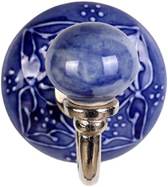 Newgen Cerâmica- azul com relevo em cerâmica gancho de parede de peças de penteado de pene de chapéu de pene