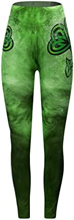 Mulheres Tommes Controle de St. Patrick Leggings Shamrock High Wistist