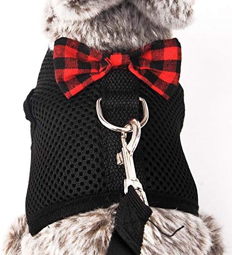 Zeey msh cachorro coelho arnês verão com coleira de trela pequena tira de peito de animais de estimação de colete de estimação, preto)