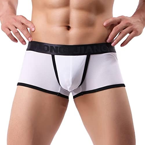 Mens Sexy Rouphe Lngerie U Bulge bolsa calcinha de algodão esportes de roupas de noite com suporte de bolsa embutida