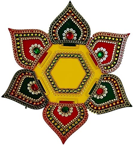 Designer acrílico diya rangoli para o escritório em casa Diwali Festivais indianos decoração tradicional cravejada com decorações