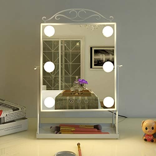 Espelho de maquiagem de maquiagem wpyyi com luzes, espelho de maquiagem, espelho iluminado com interruptor de tela