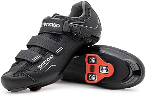 Tommaso Strada pronto para montar sapatos de ciclismo interno masculinos com chuteiras Delta ou SPD pré -instaladas - sapatos de bicicleta otimizados para homens para Peloton, Echelon & Bowflex Spin Bikes