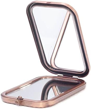 Jtbling metal vintage metal retro portátil Mini espelho retanético espelho de dobra cosmética 1x/2x Maging espelho de maquiagem