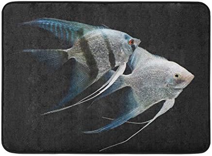 Capacho de espuma de memória sgvsdg tapetes de banho tapetes de tapete prateado anjo anjo aquário de água doce aquário preto