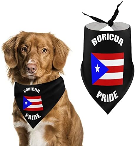 Vintage Boricua Orgulho porto -riquenho PR Bandeira Bandanas Bandanas Pet Triângulo Lenço fofo Longos macios Acessórios de babadores
