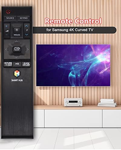 Substituição de controle remoto Compatível com Samsung Hub 4K TV curvo BN59-01220E RMCTPJ1AP2 BN5901220E UN55JU6700F