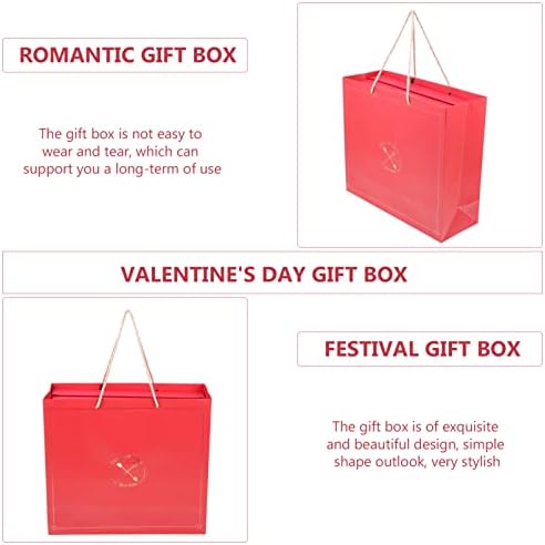 Caixas de presente de papel de amosfun 1 conjunto da caixa de presente romântica do dia dos namorados Caixa de armazenamento de