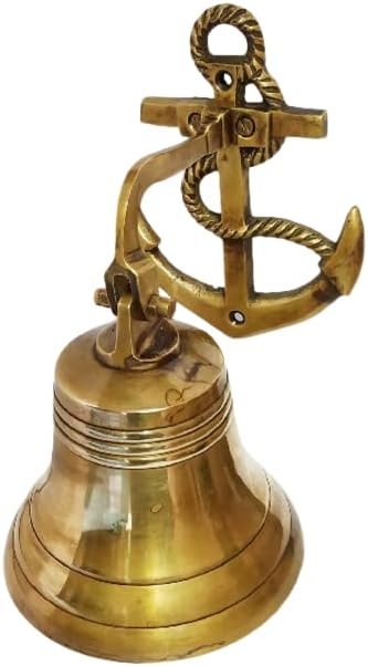 Âncora de latão antiga náutica de 3 polegadas Bell Náutico Corda Decoração de parede marítima Pull Maritime por Better
