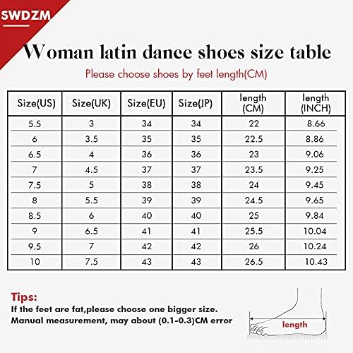 Sapatos de dança de baile latino femininos da SWDZM Salsa Waltz Sapatos de dança Practice, modelo LPDB-LS