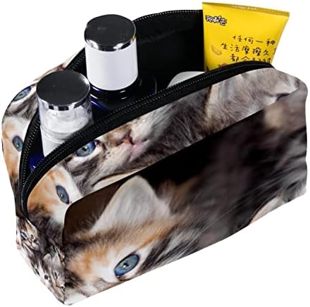 TBOUOBT SACOS COSMETOS Sacos de maquiagem para mulheres, bolsas de maquiagem pequenas sacolas de viagem, gatos fofos de animais