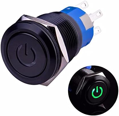 Switch WTUKMO Switch Pushbutton Switch 1NO1NC SPDT ON/OFF BLACTEL METAL CHELL com LED adequado para 19mm