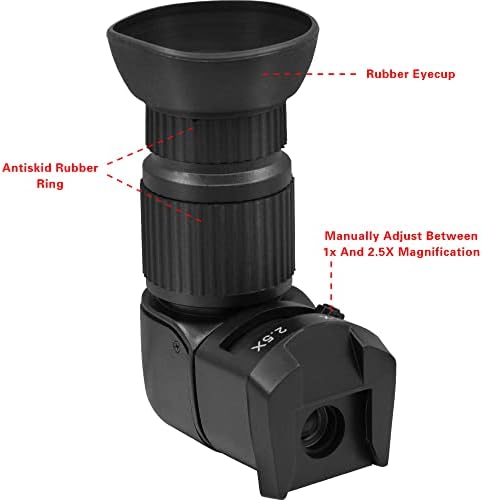 Tydeux 1x/2.5x ampliação do visor do ângulo reto com 6 adaptadores de montagem para câmera DSLR