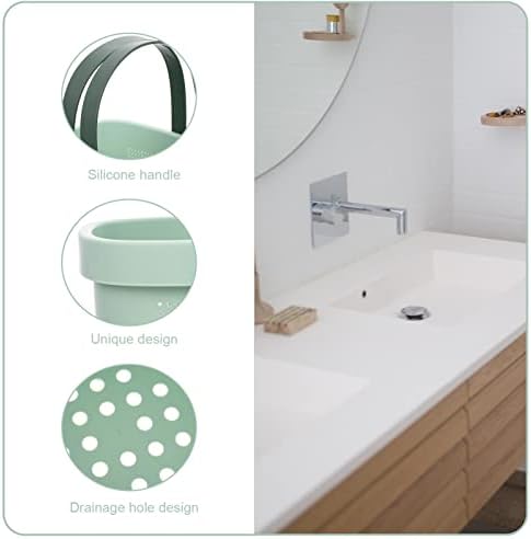 Alipis Tote Organizador de plástico Hollow-out com cesta de lavanderia grande faculdade verde banheiro portátil Domens de produtos de higiene pessoal banheiro handheld suprimentos de mercearia