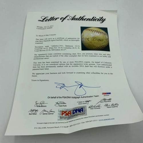 Dave Danforth assinou fortemente inscrito no beisebol de 1920 1919 Black Sox PSA DNA - bolas de beisebol autografadas