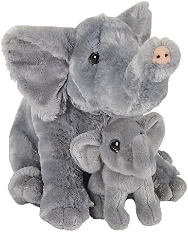 Mamãe e bebê elefante de animais de pelúcia, 11 e 5,5, decorações de chá de bebê safari, decoração de berçário, animais