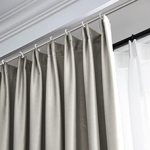 Iyuego beliscar prega sólida isolada térmica 95% Blackout Patio Door Curtain Painel Drape para travessia haste e pista, bege 100