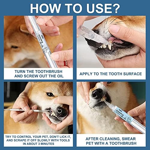 Substância de planta natural - kit de reparo de dentes de estimação, caneta de limpeza de dentes para cães/gatos para atendimento