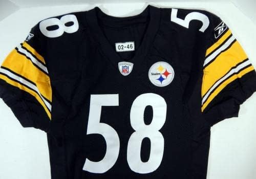 2002 Pittsburgh Steelers 58 Jogo emitiu Black Jersey 46 DP21318 - Jerseys não assinados da NFL usada