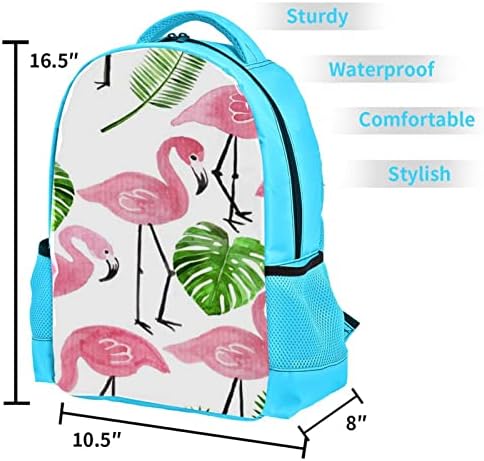 Mochila VBFOFBV para mulheres Laptop Daypack Backpack Saco casual, Flamingo Monstera Palm Leaf Tropical Plant