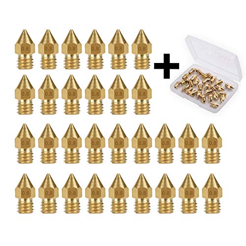 Chenshaopeng 30pcs 0,5 mm Bicos de extrusão de impressora 3D para Anet A8 Makerbot Mk8 Creality CR-10 S4 S5 Ender 3 3Pro 5