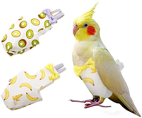Fraldas de pássaros fraldas laváveis ​​para papagaio, traje de voo de papagaio, fraldas reutilizáveis ​​de fraldas de periquito para