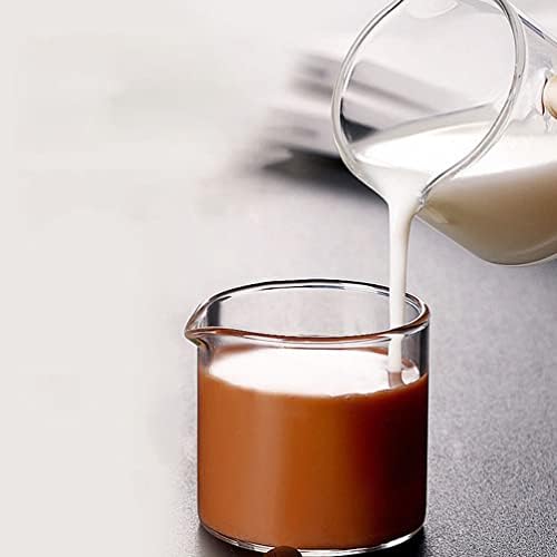 Luxshiny 4pcs Glass Milk Creamers, Mini Milk Coffee Pitcher Small Creamer Pitcher Molho Servando Jar