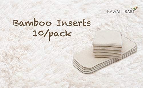 Kawaii Baby Eco-amigável fraldas de pano inserções/forros/pastilhas de imersão/camadas absorventes, para fralda de pano recém-nascido e infantil