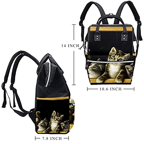 Family Cats Kittens Frelaper Tote Bags Backpack Mummy Back de grande capacidade Bolsa de enfermagem Bolsa de viagem para cuidados com