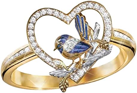 Anéis para mulheres 2023 Presentes de aniversário European Sparrow Epoxy Bird Fashion Ring e Wren Jewelry American Creative