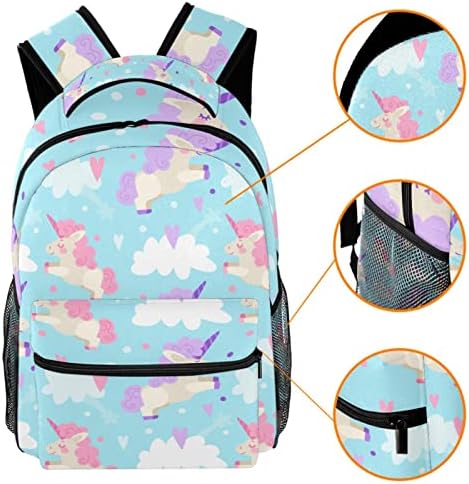 Adamion Teen Girls School Backpack Unicorn Bookbag Backpack Daypacks Casual Daypacks 11.5x8x16 em