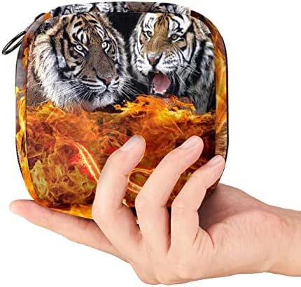 Bolsa de armazenamento de guardanapo sanitário, bolsa de época, bolsa sanitária, bolsa de maquiagem pequena, tigres