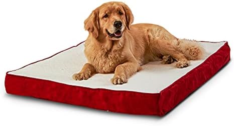 Cama de cães ortopédicos de espuma ortopédica de pinheiro de pinheiro South, Crimson, grande