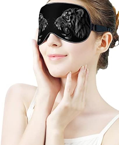 Tigre em preto e branco Máscara ocular da máscara de olho Sono vendimento com bloqueios de cinta ajustável Blinder Night para