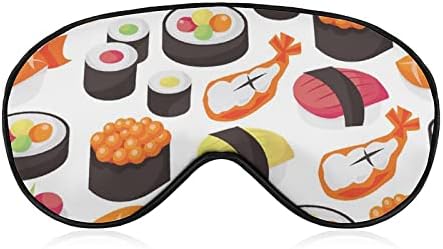 Deliciosa máscara ocular de sushi para dormir de cegão de bleca -bleca com cinta ajustável para homens mulheres viajam de ioga na soneca