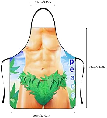 Avental de couro Waserce para mulheres Personalidade engraçada Avental criativo Muscle Masculino Avental da série Bikini Cartoon Casal Apron