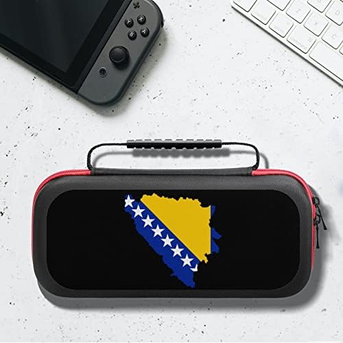 Bandeira da Bósnia com mapa Bolsa de transferência de bolsa de armazenamento de estojo para acessórios e jogos