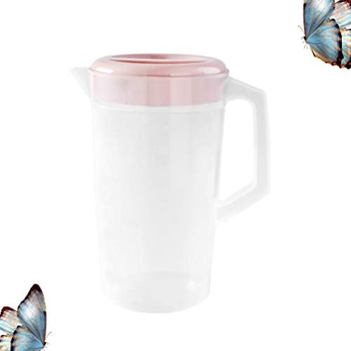 Doitool 2L Grande jarra de água plástica com tampa e bico, jarra de jarro de água com alça para suco caseiro, chá de gelo,