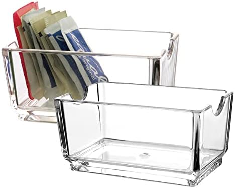 Sizikato 2pcs transparentes de pacote de pacote acrílico de pacote quadrado tigela de chá quadrada, 4,3 polegadas