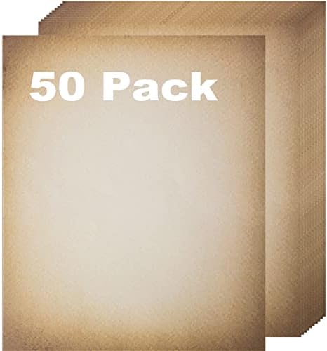 Papel de envelhecimento clássico de 50 pacote | Papel estacionário vintage | Use para criar escrita atemporal, desenho, esboços, projetos