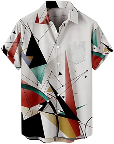 Xxbr camisas havaianas masculinas, botão de praia de verão para baixo de manga curta Tree tropical estampa floral camisa de
