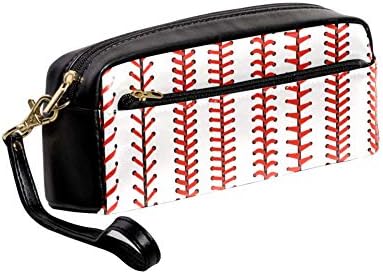 Ícones de argamassa de beisebol bolsa case feminina maquiagem pu de couro de couro bolsas de cosméticos