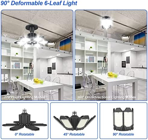 Pacote Luzes de garagem Luzes de garagem LED 220W Garagem LED LED LED deformável LED LUZ LIGHT LUZES LUZES PARA OPLANHO E26