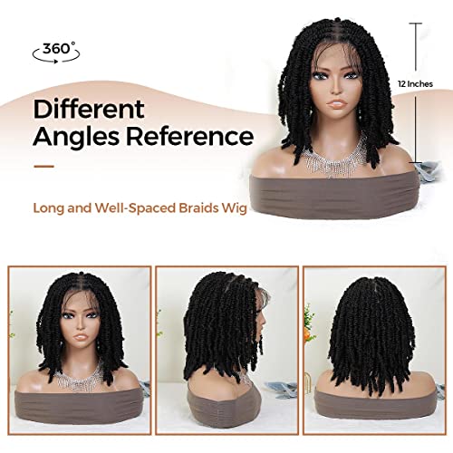 Sangtok 12 Spring Twist Wig sem nó sem renda Full Twist Suriled Wigs, Wig Braids pré-torcida Cornrow para mulheres negras