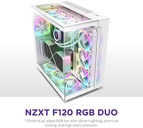 NZXT F120 RGB Duo-Fan RGB de 120 mm de lado duplo-20 LEDs individualmente endereçáveis-fluxo de ar equilibrado e pressão
