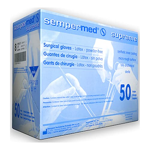 SEMPERMED SPFP550300 SPFP550 LOVA DE LATEX SUPREME, sem pó, cirúrgica, tamanho 5.5