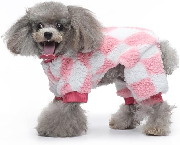 Pijama de cachorro Petvins para cães médios pequenos, roupas de casaco de cão de coral, traje de inverno para gato