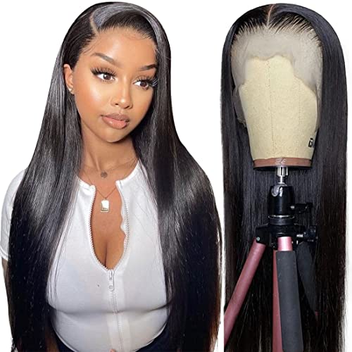 Um cabelo de alimice cravão de cabelos humanos pêlos humanos 28 polegadas 13x4 perucas frontais de renda para mulheres negras