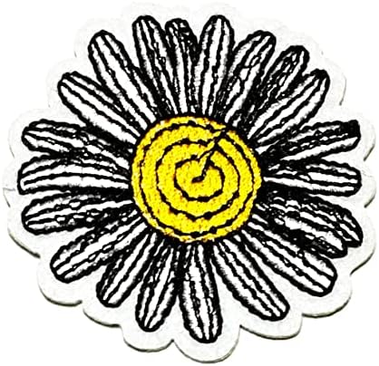 Kleenplus 3pcs. Ferro branco da margarida em remendos lindos flores de moda floral estilo bordado motivado applique decoração emblema figurino artes de costura reparo